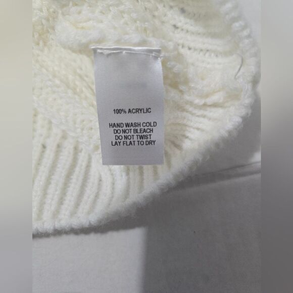 Lulus Carmichael Ivory Off-the-Shoulder Knit Sweater Size Small - Picture 9 of 10